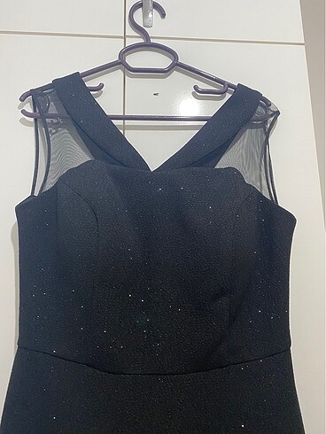 Siyah simli elbise - Görsel 8