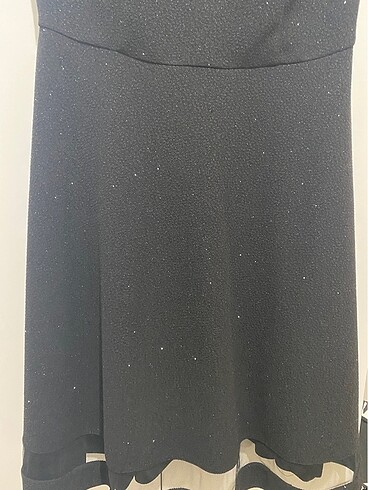 Siyah simli elbise - Görsel 7