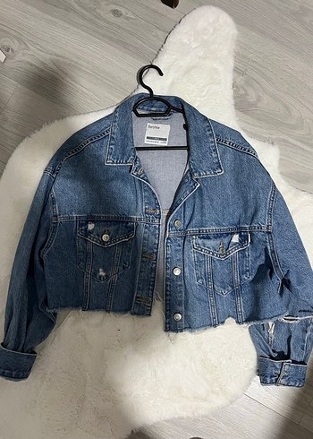 Düğmeli Salaş Midi Denim Ceket