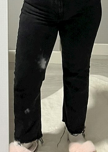 Siyah Midi Kadın Kot Pantolon - Görsel 3