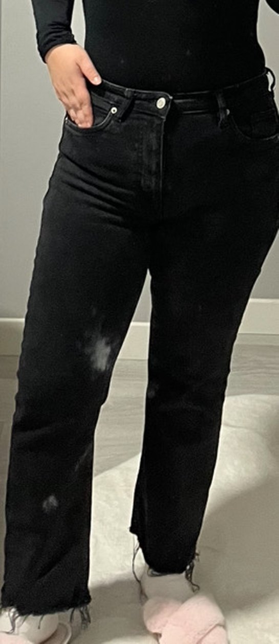 Siyah Midi Kadın Kot Pantolon - Görsel 2