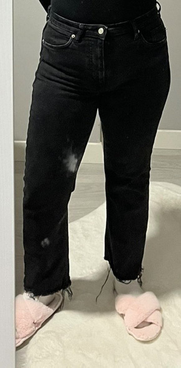 Siyah Midi Kadın Kot Pantolon - Görsel 3