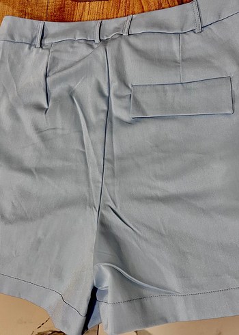 BUZ MAVİSİ Yüksek Bel Kadın Şort - Görsel 2