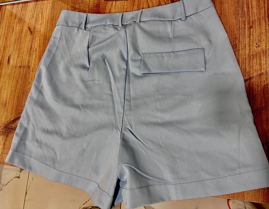 BUZ MAVİSİ Yüksek Bel Kadın Şort - Görsel 2