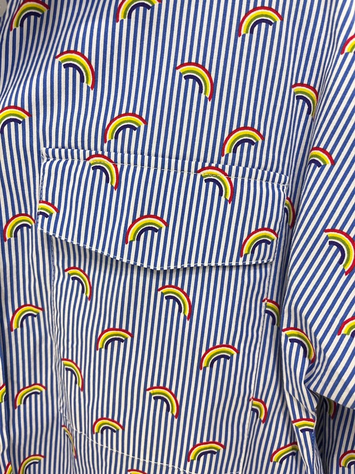 Gökkuşağı Desenli Kadın Gömlek - Görsel 3