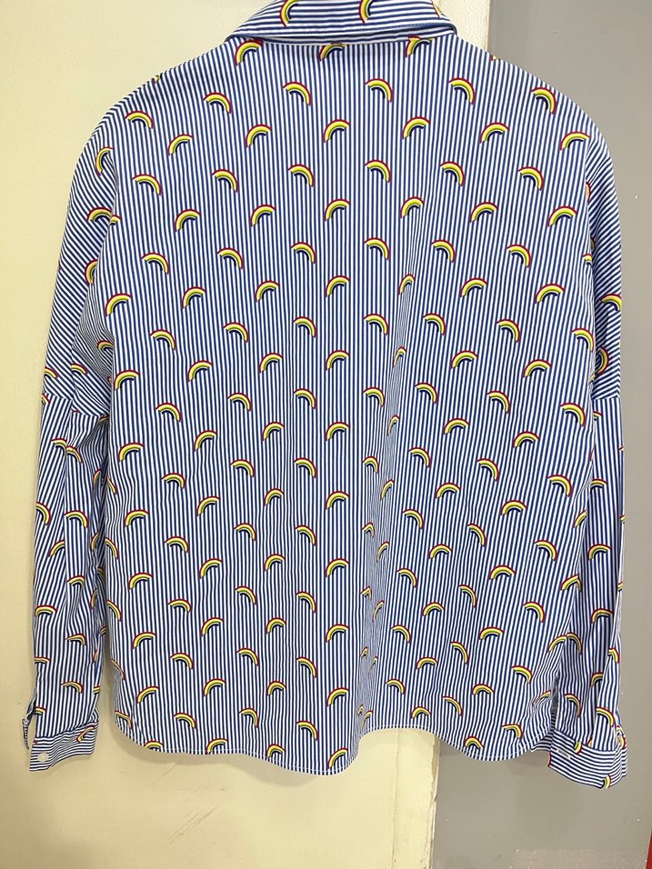 Gökkuşağı Desenli Kadın Gömlek - Görsel 2