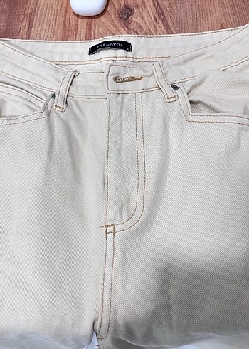 Kadın Bej Pamuklu Pantolon - Görsel 4