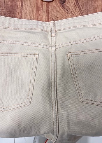 Kadın Bej Pamuklu Pantolon - Görsel 3