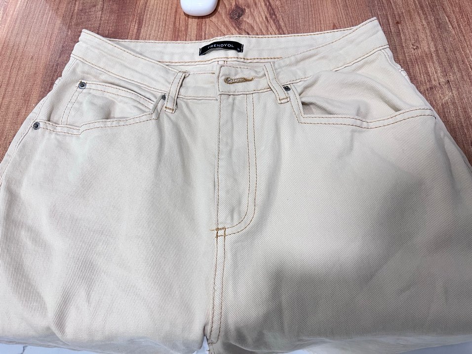 Kadın Bej Pamuklu Pantolon - Görsel 4