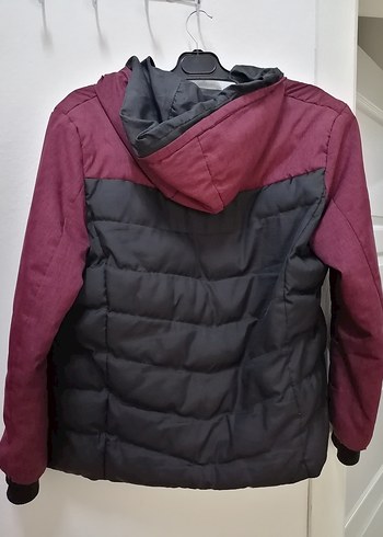 Diğer Bordo Siyah Fermuarlı erkek Kışlık Ceket