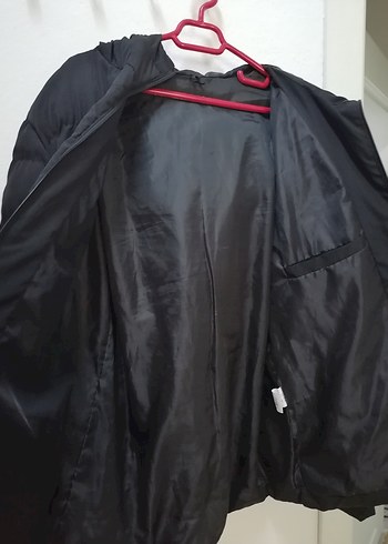 l Beden Siyah Fermuarlı Erkek Street Wear Mont