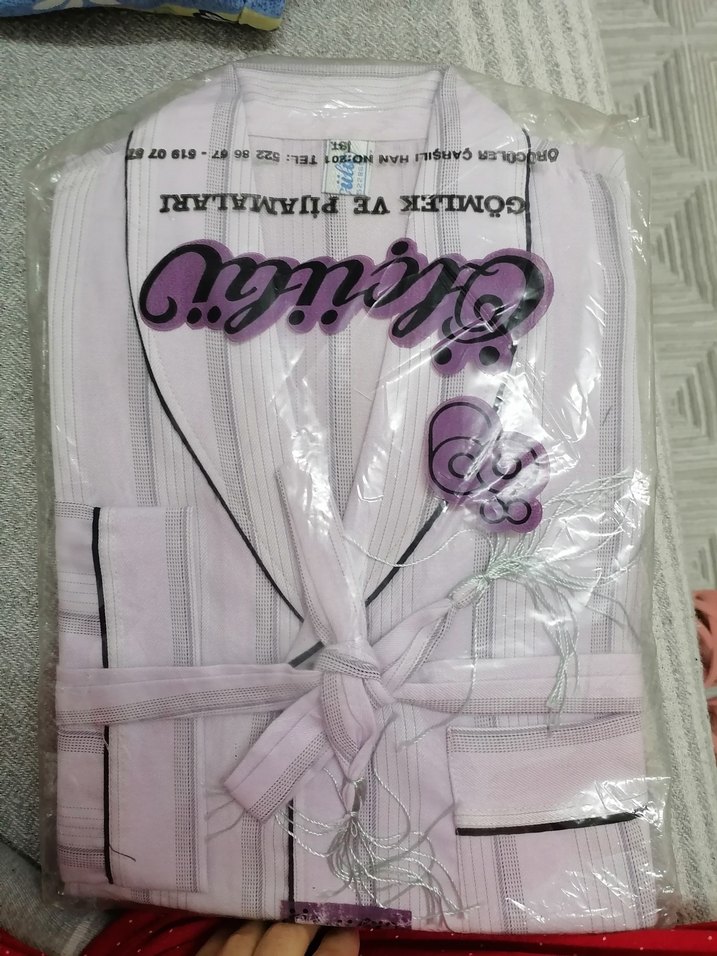 Uzun Kollu Beyaz Gri Çizgili erkek Pijama Takımı - Görsel 4