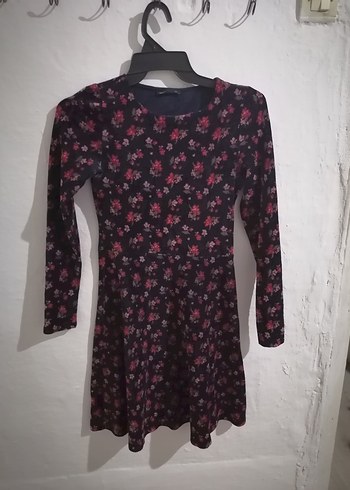 Bordo Desenli Uzun Kollu Triko Midi Elbise