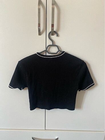 m Beden siyah Renk Trendyol Siyah Crop T-shirt