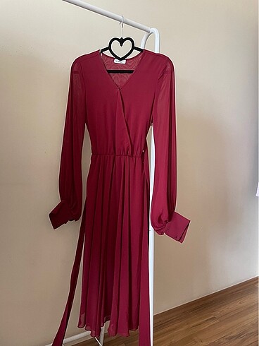 Bordo Elbise (36 Beden)