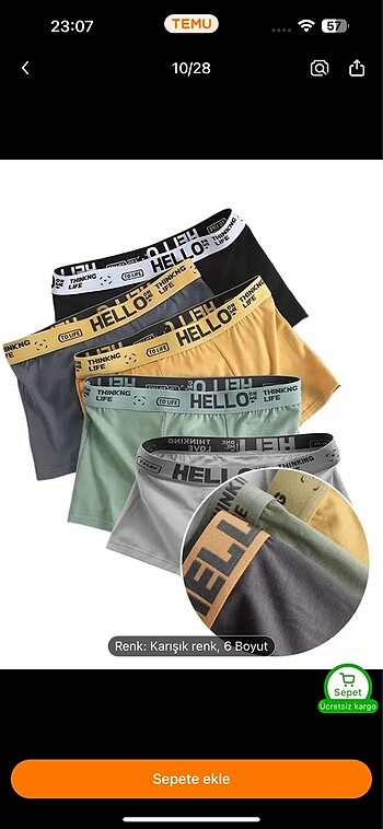 Erkek modern 5 li boxer