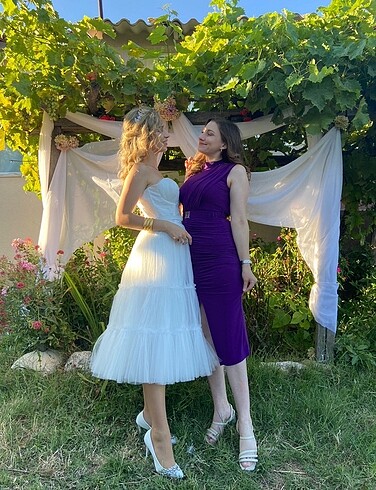 s Beden beyaz Renk Beyaz Midi Boy Nikah Nişan Elbisesi