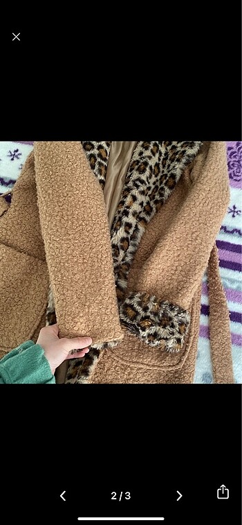 Robin Leopar kaşe ceket