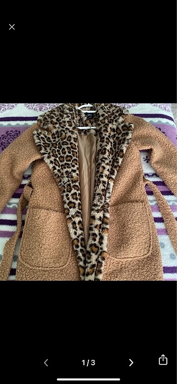 Leopar kaşe ceket