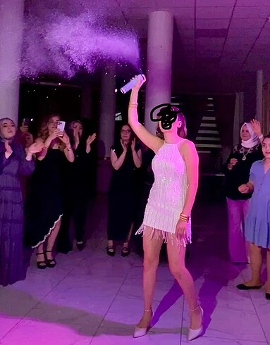 36 Beden beyaz Renk After elbise