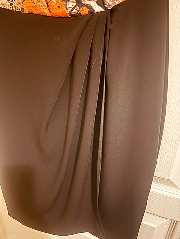 Milla Siyah-Desenli Şık Elbise 38 Beden - Görsel 3