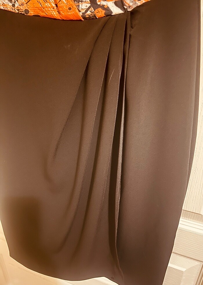 Milla Siyah-Desenli Şık Elbise 38 Beden - Görsel 3