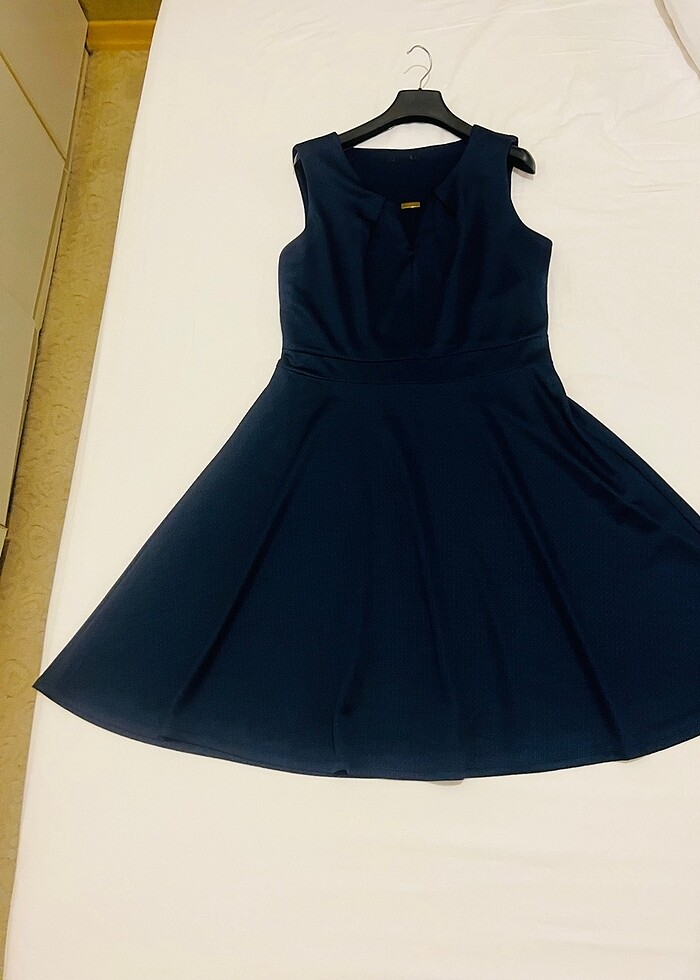 Lacivert Kloş Elbise XL Beden - Görsel 2