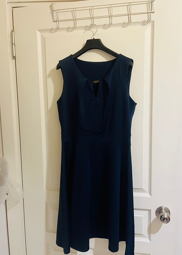 Lacivert Kloş Elbise XL Beden - Görsel 4