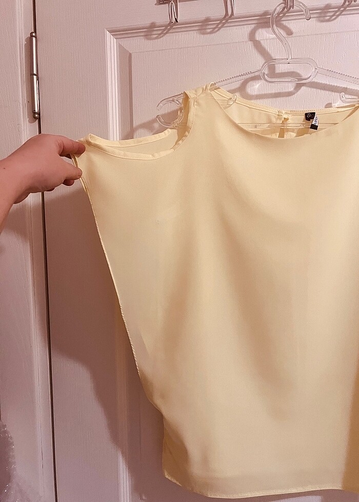 Sarı Yarasa Kol Omuz Dekolteli Bluz M Beden - Görsel 5