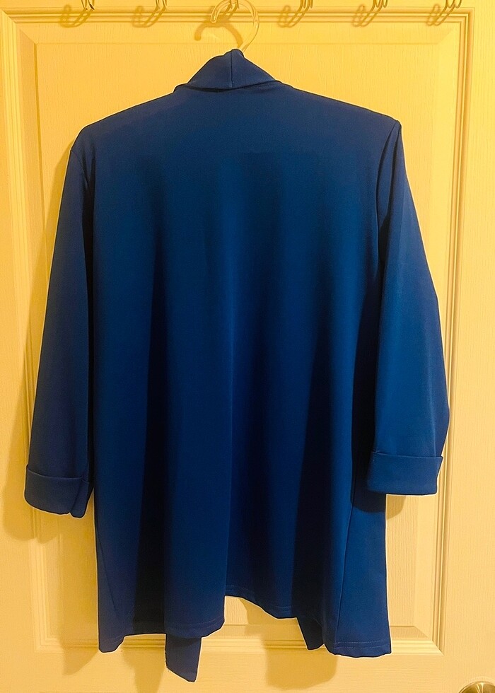 Mavi Şal Yaka Ceket-Bluz L Beden - Görsel 2