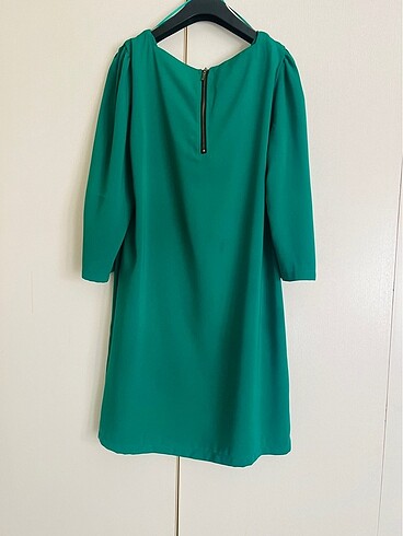 Yeşil Kare Yaka Mini Elbise 40 Beden - Görsel 2