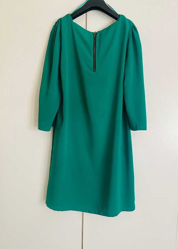 Yeşil Kare Yaka Mini Elbise 40 Beden - Görsel 2