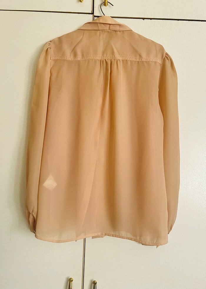Fabrika Pudra Şifon Bluz L Beden - Görsel 3