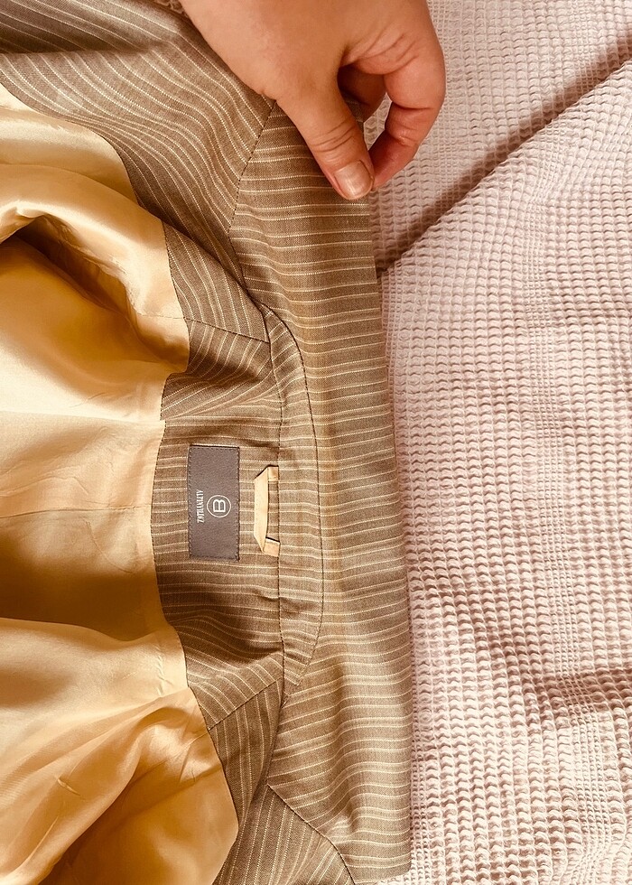 Fabrika Çizgili Ceket-Pantolon Takım 40 Beden - Görsel 4