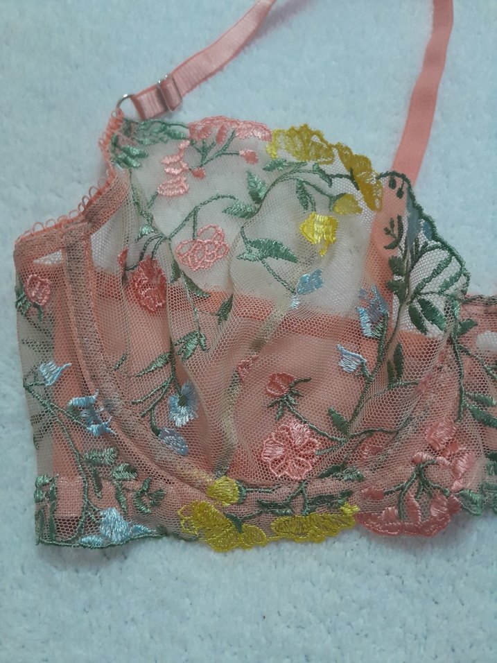 Nakışlı Bohem Mini Sütyen Takımı 85B SÜTYEN TANGA L_XL - Görsel 2