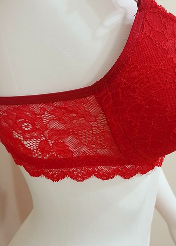 Kırmızı Dantel Bohem Mini Sütyen Takımı - Görsel 3
