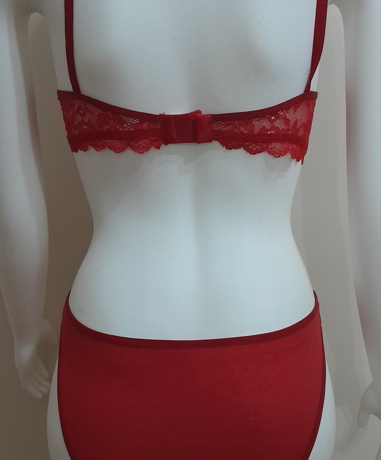 Kırmızı Dantel Bohem Mini Sütyen Takımı - Görsel 4