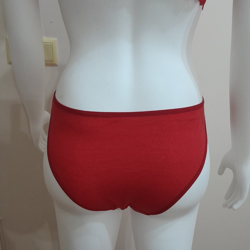 Kırmızı Dantel Sütyen Takımı 80B 85B 90B Bikini  S_M  L_XL - Görsel 5