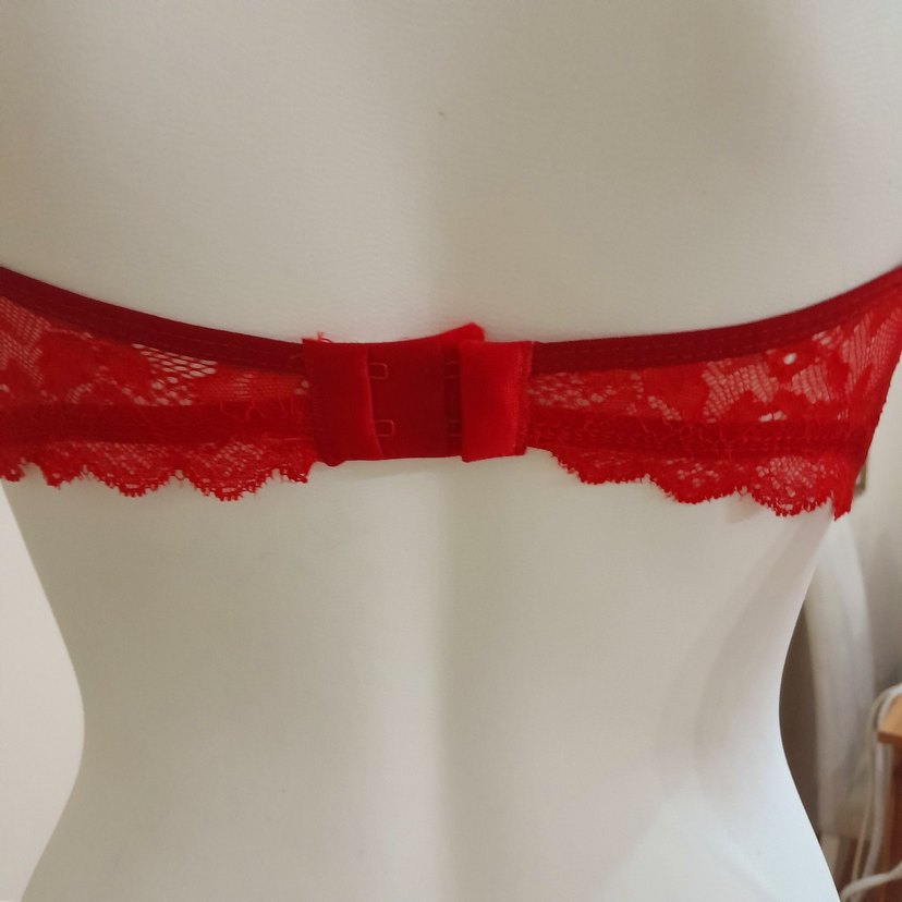 Kırmızı Dantel Sütyen Takımı 80B 85B 90B Bikini  S_M  L_XL - Görsel 3