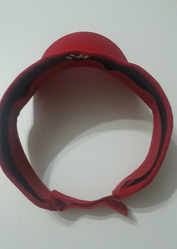 Kırmızı Ayarlanabilir Spor Vizör Şapka - Görsel 5