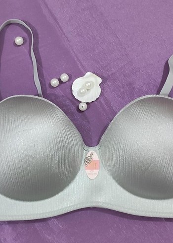Bej  Lercivert  Pembe Gri parlak Modern Sütyenler C cup - Görsel 6