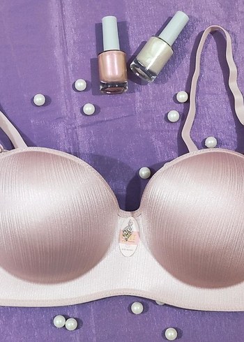 Bej  Lercivert  Pembe Gri parlak Modern Sütyenler C cup - Görsel 5