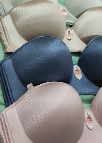 Bej  Lercivert  Pembe Gri parlak Modern Sütyenler C cup - Görsel 4