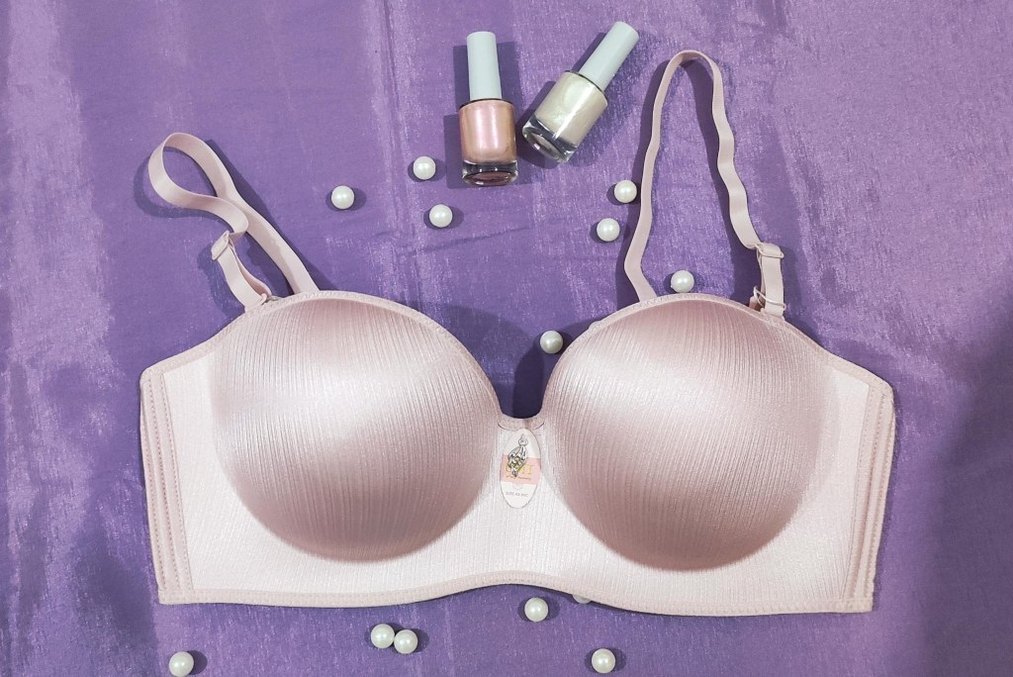 Bej  Lercivert  Pembe Gri parlak Modern Sütyenler C cup - Görsel 5