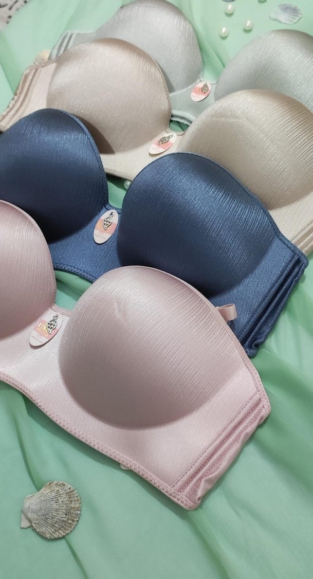 Bej  Lercivert  Pembe Gri parlak Modern Sütyenler C cup - Görsel 2