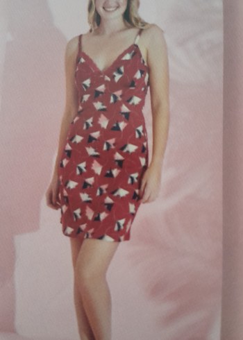 Bordo Viskon Askılı Gecelik Homewer Xxl - Görsel 2