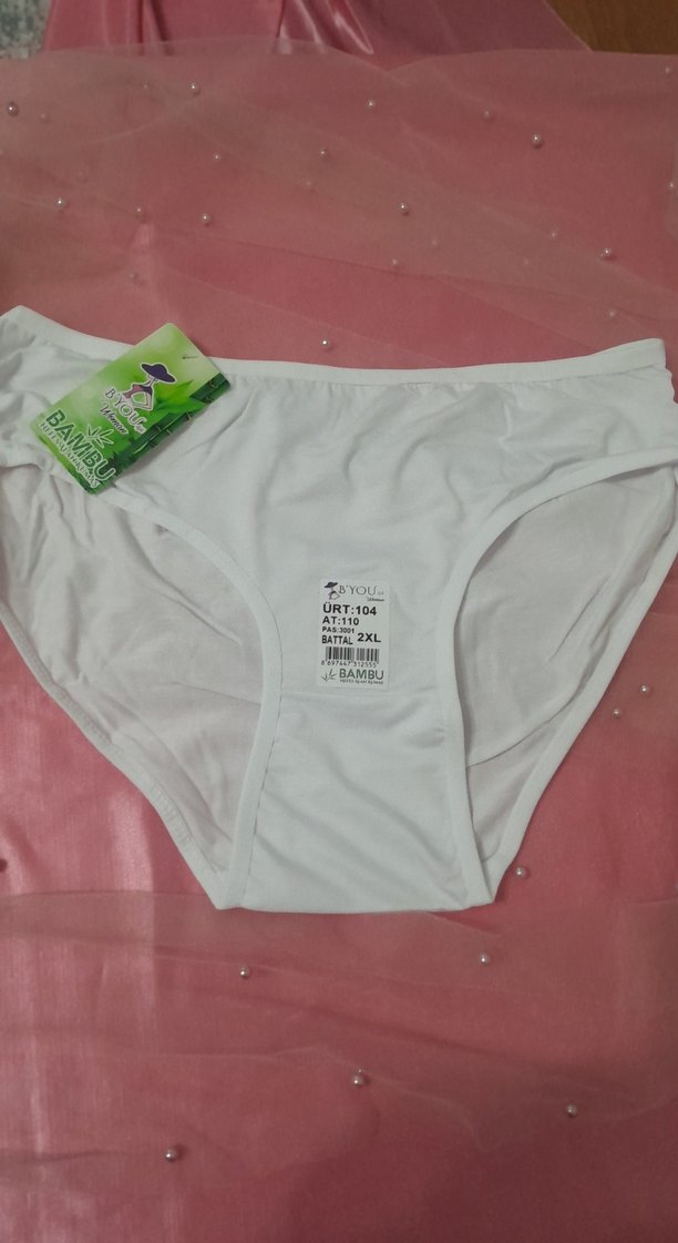 Beyaz Kadın Bambu Batal Beden Külot 2XL - Görsel 2