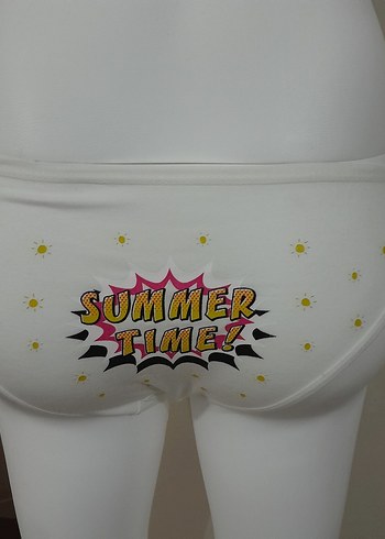 Renkli Pop Art Mini Kadın Pamuklu Bikini L_XL - Görsel 8