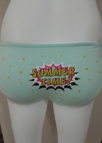 Renkli Pop Art Mini Kadın Pamuklu Bikini L_XL - Görsel 7