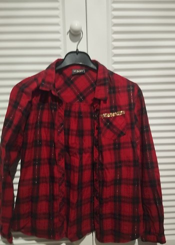 Waikiki Kırmızı Ekose Desenli Kız Çocuk Gömlek - Görsel 2